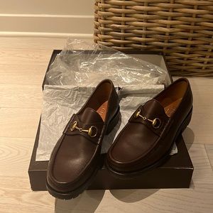 Gucci Men’s Loafers 9.5 Laredo Brown Lug Sole Golf Horsebit Shoes